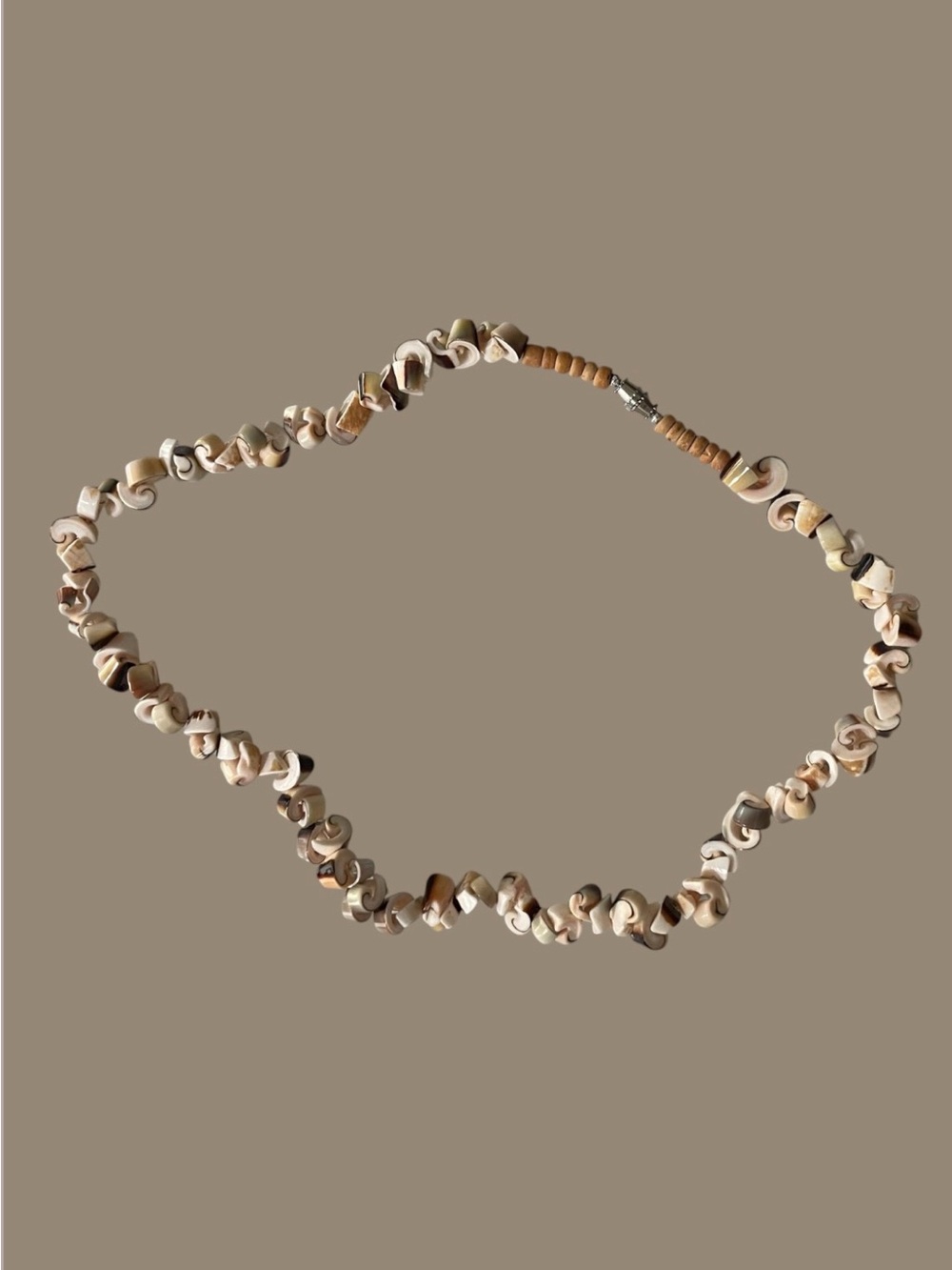 Shell Chip Necklace in Cream & Tan - Women Jewelry